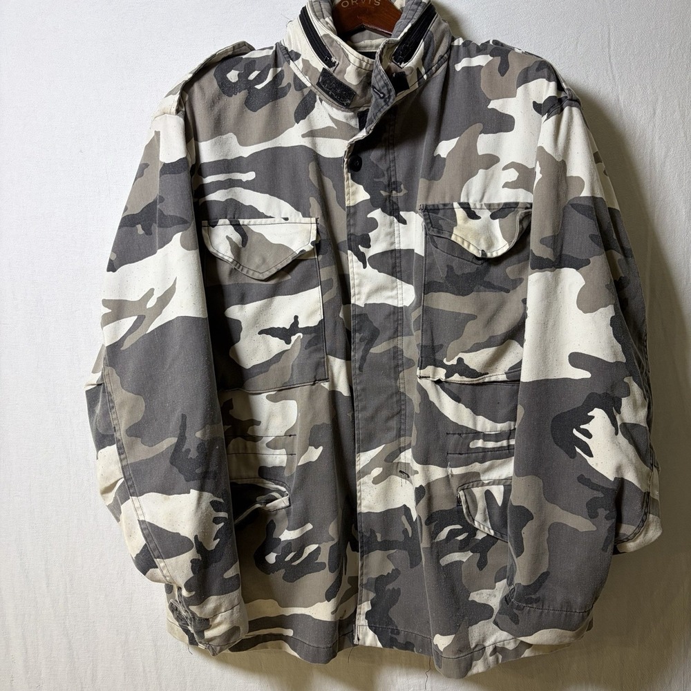 Vintage US Army M65 Field Jacket Mens Large Reg Urban Camo Tactical Cold Weather